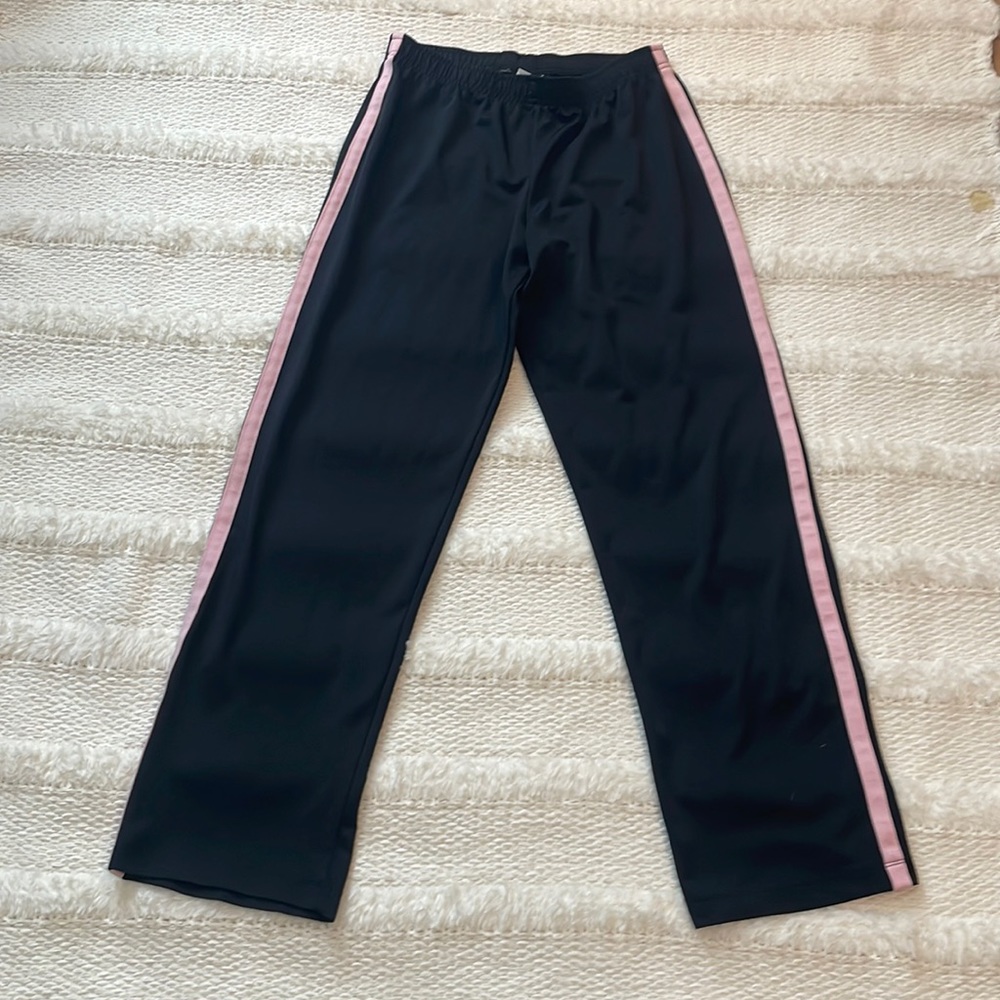 Vintage heads athletic pants joggers track pants black pink stripes women size L